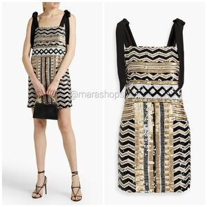 Veronica Beard Meryl Sequined Crepe De Chine Mini Dress